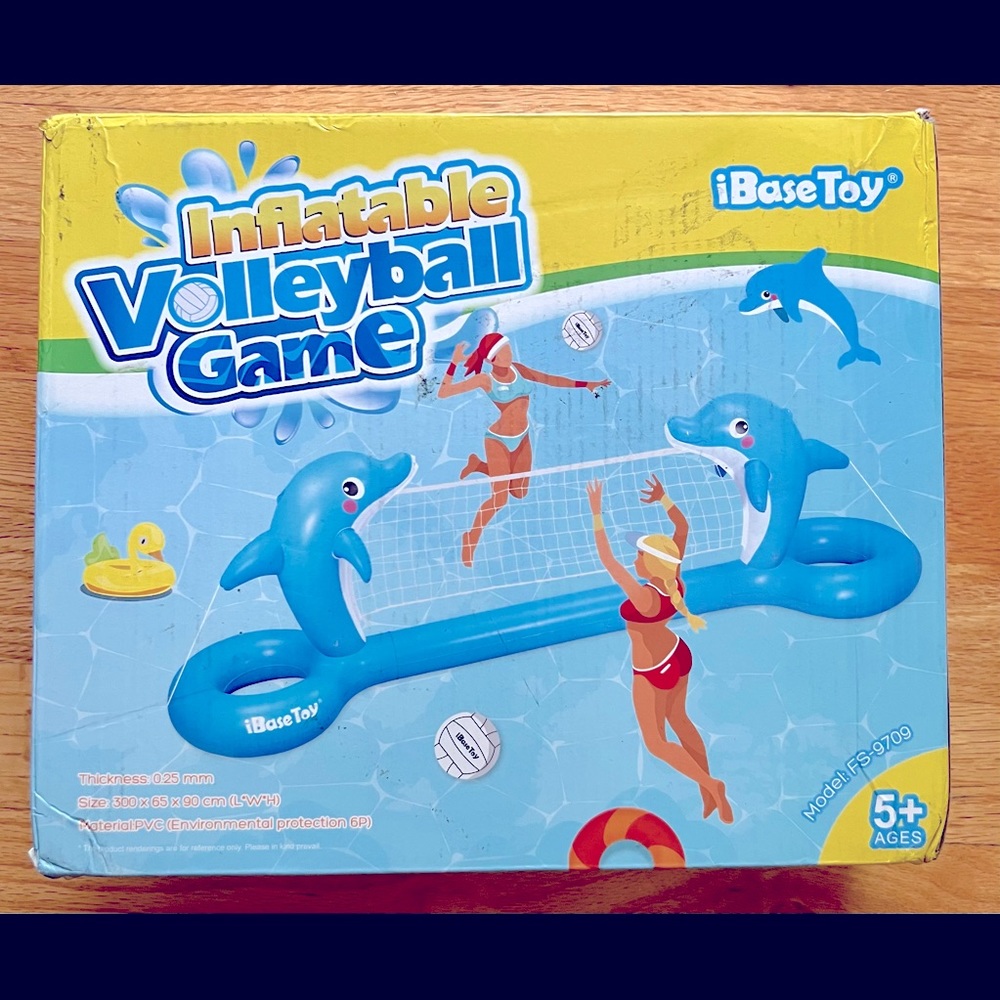 Inflatable Pool Volleyball Game- Dolphin Adult and Kids Summer Water Game NEW